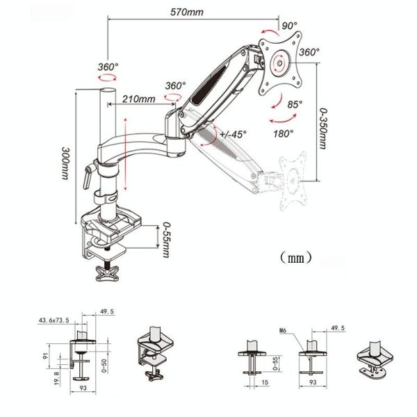 Adjustable Desktop Monitor Stand - Rotating - Image 4