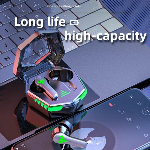 Low Latency Wireless Bluetooth Game Earphones with Colourful Lights - Digital Display - Image 3