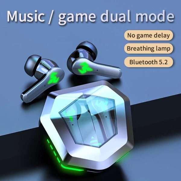 Low Latency Wireless Bluetooth Game Earphones with Colourful Lights - Digital Display - Image 5