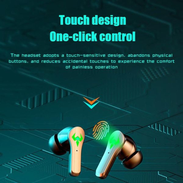 Low Latency Wireless Bluetooth Game Earphones with Colourful Lights - Digital Display - Image 11