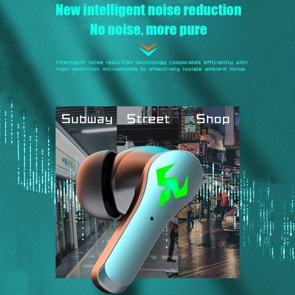 Low Latency Wireless Bluetooth Game Earphones with Colourful Lights - Digital Display - Image 12