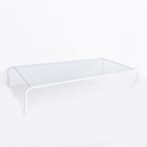 Desk Organizer Bracket for Elevated Computer Monitor - Wrought Iron - Standard Single Layer