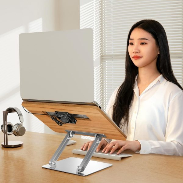 Adjustable Folding Laptop Stand with Cooling Fan - Portable Tablet Holder - Image 7