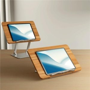 Aluminum Desktop Book Stand with Wood Board - Image 6