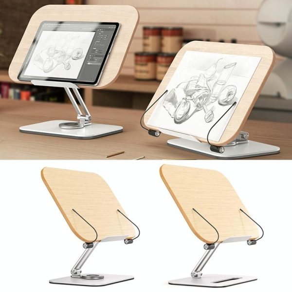 360-degree Rotating Desktop Bookshelf with Tablet Stand - Image 3