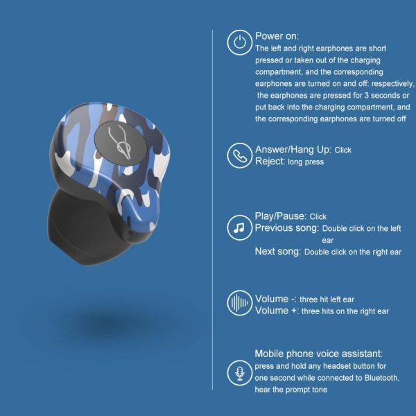 Waterproof Wireless Bluetooth Earphones with Charging Box - X12 Ultra- Sahara Camo - Image 8