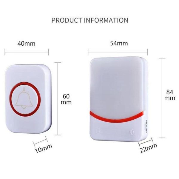 Wireless Doorbell With Remote Control And Flashing Light - Cmf1188-12 - Image 3