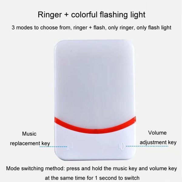 Wireless Doorbell With Remote Control And Flashing Light - Cmf1188-12 - Image 5