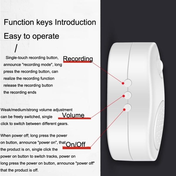 Entrance Voice Broadcaster - Small Horn Sensor For Doorbell Use - Battery Square - Image 13