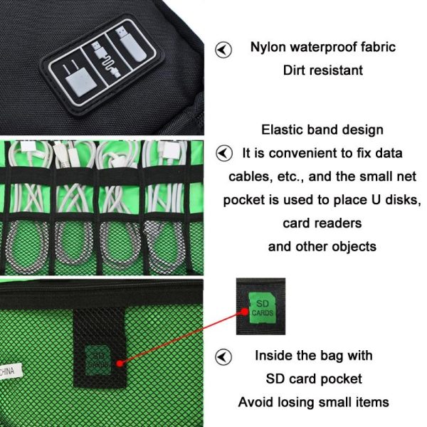 Portable Multifunctional u Disk Storage Bag for Mobile Phone Accessories - Black - Image 5