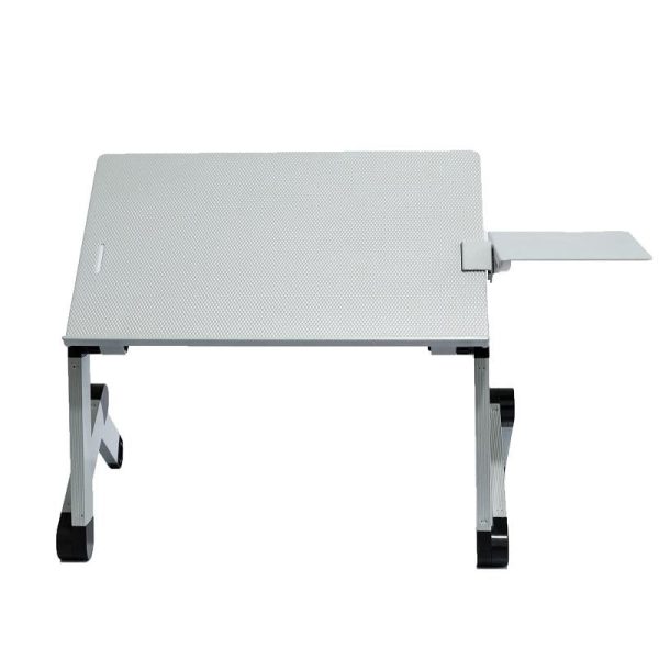 Adjustable Folding Laptop Desk with Mouse Board - Silver - Image 2