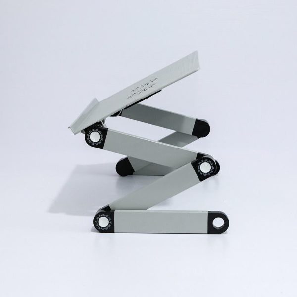 Adjustable Folding Laptop Desk with Mouse Board - Silver - Image 7