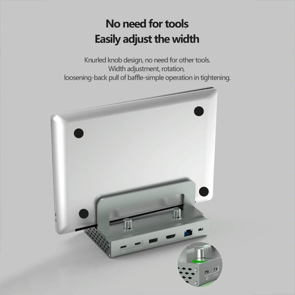 Vertical Laptop Docking Station with 4k / 60hz Type-c Hub - 11-In-1 With Lan - Image 12