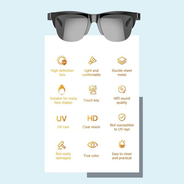 Bluetooth 5.3 Smart Sunglasses with Wireless Headset and Anti-glare Protection - Image 8
