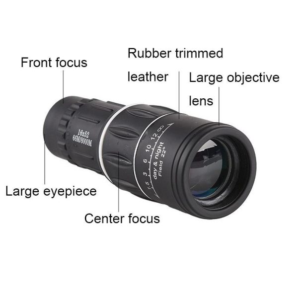 High Definition Monocular Telescope For Outdoor Bird Viewing - 16X52 Green Film - 16X52 Green Film - Image 5