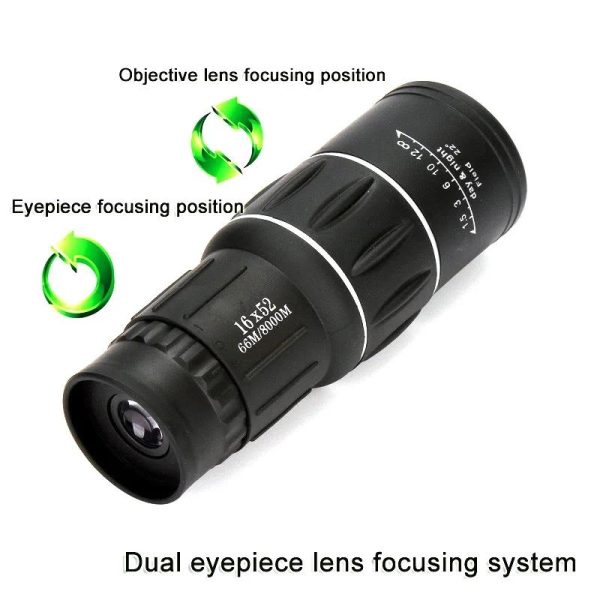 High Definition Monocular Telescope For Outdoor Bird Viewing - 16X52 Green Film - 16X52 Green Film - Image 6