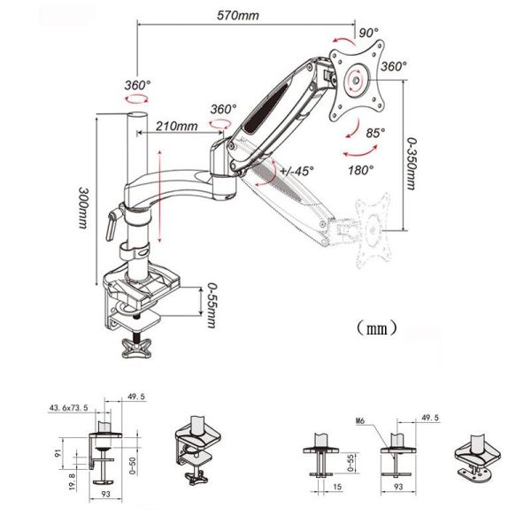 Adjustable Desktop Monitor Stand - Rotating - Image 4