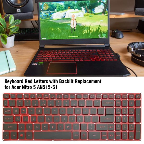 Red Backlit Laptop Keyboard - us Version - For Acer Nitro 5 An515-43 - Image 6