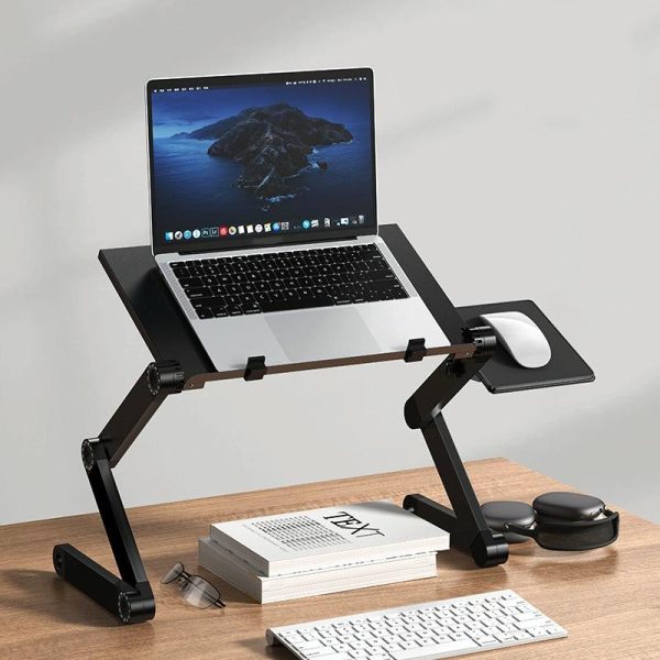 Portable Folding Laptop Desk with Height Adjustment and Storage - Image 2