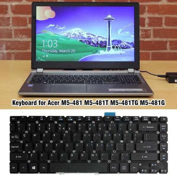 Portable Keyboard for Laptops - Compact and Durable - For Acer M5-481 / M5-481T - Image 11