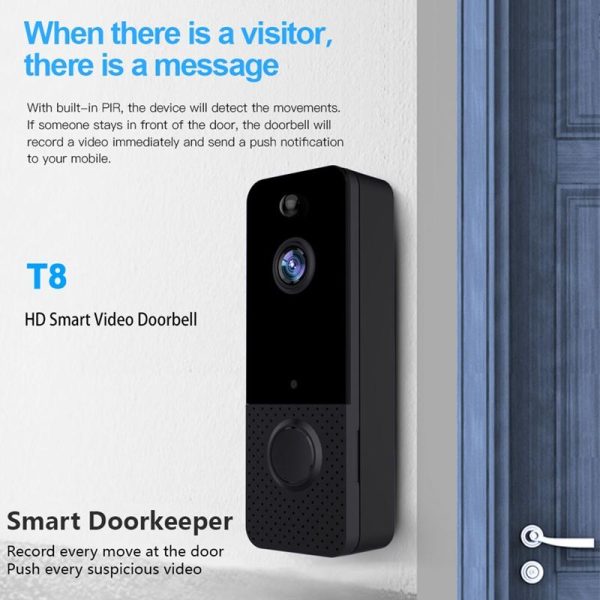 Wireless Wifi Video Doorbell With Night Vision And Ai Recognition - 720P - 1800 Mah - Image 4