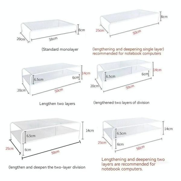 Desk Organizer Bracket for Elevated Computer Monitor - Wrought Iron - Deepen Single Layer - Image 5