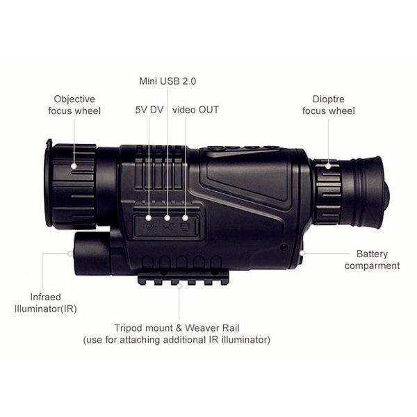 Usb Charging Infrared Monocular Telescope - Professional Night Vision - Image 5
