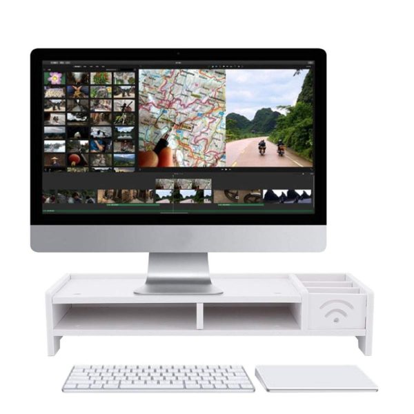 Versatile Desktop Monitor Stand - Sturdy Wood Riser for Laptop Notebook Tv - Image 9