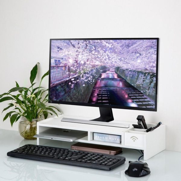 Versatile Desktop Monitor Stand - Sturdy Wood Riser for Laptop Notebook Tv - Image 10