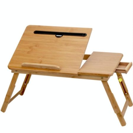 Adjustable Folding Laptop Desk for Bed with Card Slot and Lazy Computer Design
