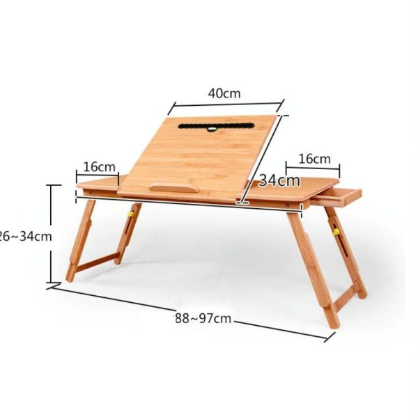 Adjustable Folding Laptop Desk for Bed with Card Slot and Lazy Computer Design - Image 3