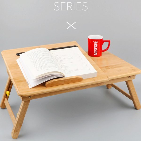 Adjustable Folding Laptop Desk for Bed with Card Slot and Lazy Computer Design - Image 4