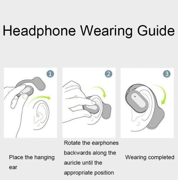 Wireless Bluetooth 5.2 Earphones with Noise Reduction Ear-mounted Design - Black Bag With Accessories - Image 5