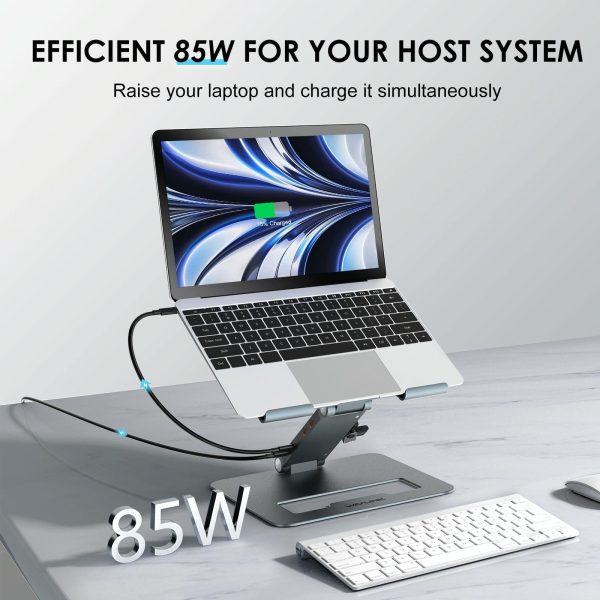 Adjustable Aluminum Laptop Stand with Type-c Docking Station - Image 4