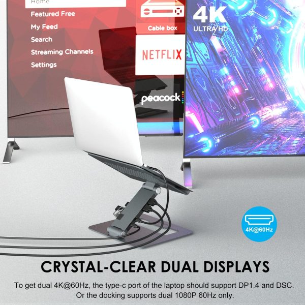 Adjustable Aluminum Laptop Stand with Type-c Docking Station - Image 7