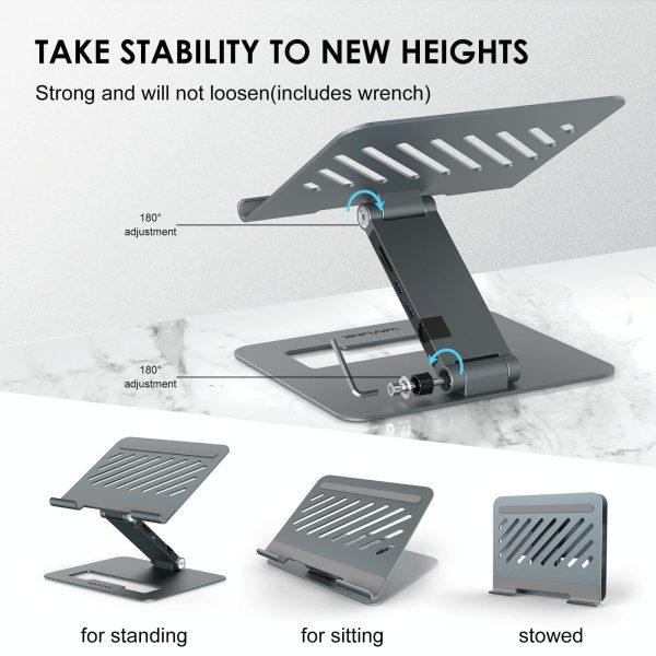 Adjustable Aluminum Laptop Stand with Type-c Docking Station - Image 8