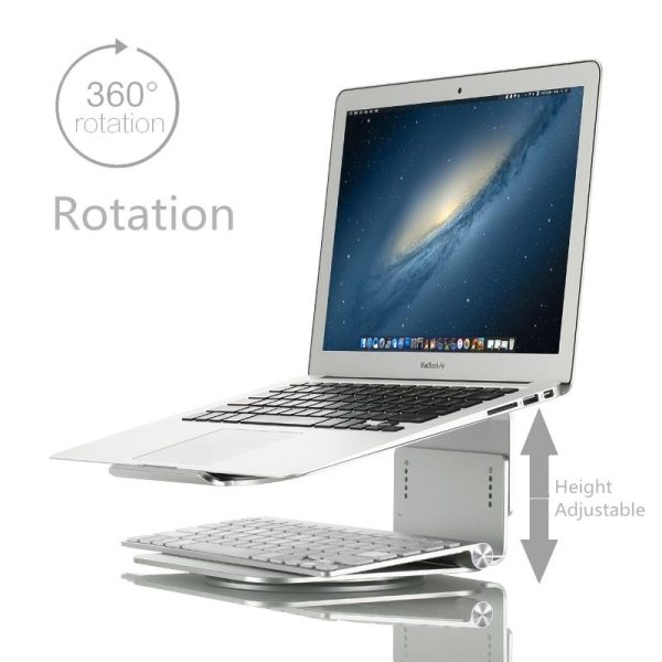 Adjustable Aluminum Laptop Stand - 360 Rotation Ergonomic 10-17 Inch - for Macbook Air Pro - Image 3