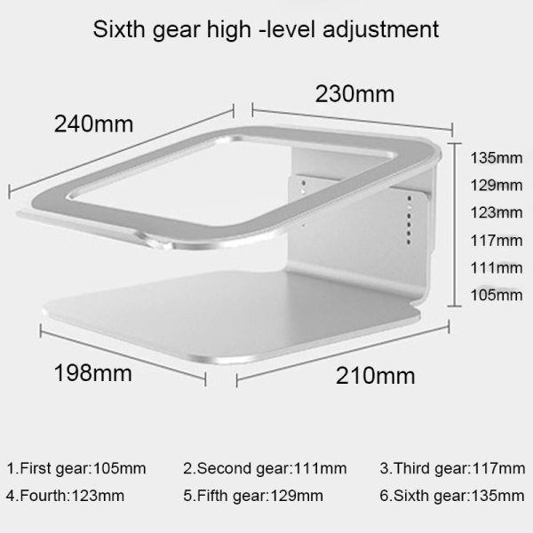 Adjustable Aluminum Laptop Stand - 360 Rotation Ergonomic 10-17 Inch - for Macbook Air Pro - Image 5