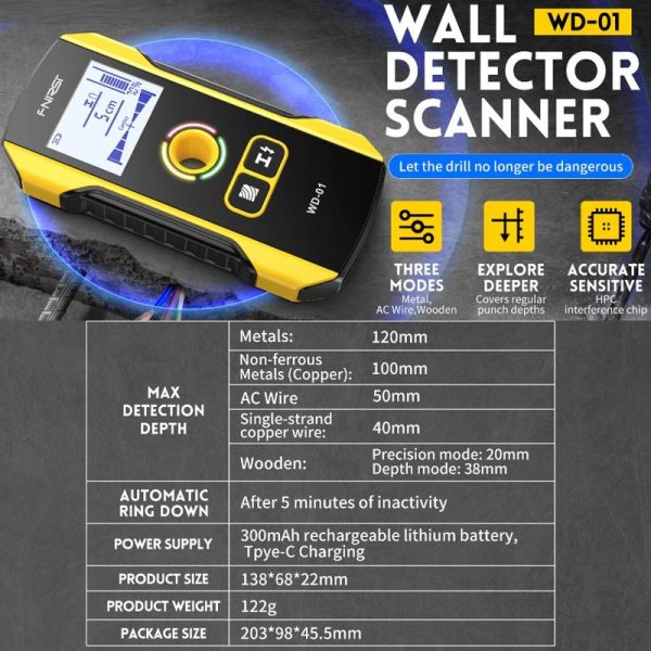 Multifunctional Wall Wire Detector - Load-bearing Dark Line Scanner - Image 6