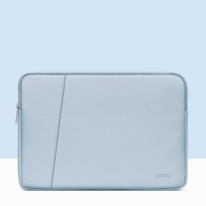 Sky Blue Leather Laptop Bag - 15 / 15.6 Inch Double-Layer - Image 2