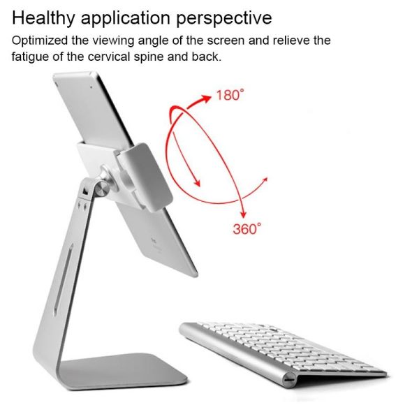 360 Degree Rotating Aluminum Tablet Stand - Universal 7-13 Inch - Image 4