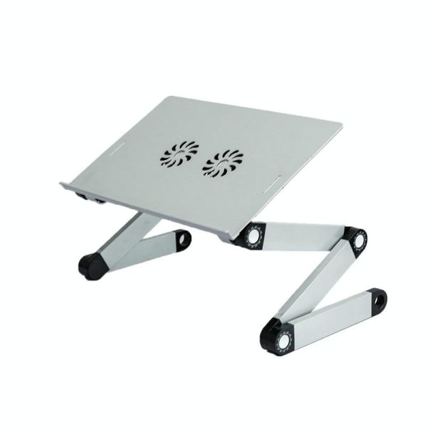Foldable Laptop Desk with Fan & Mouse Board - Aluminum Alloy Height-adjustable - Image 2