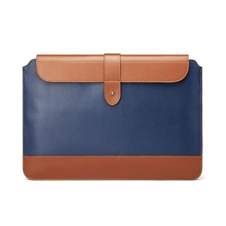 11-12 Inch Microfiber Notebook Liner Bag - Blue & Brown
