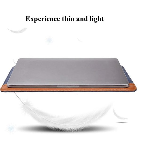 11-12 Inch Microfiber Notebook Liner Bag - Blue & Brown - Image 5
