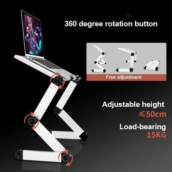 Portable Folding Laptop Desk with Adjustable Height and Storage - Image 7