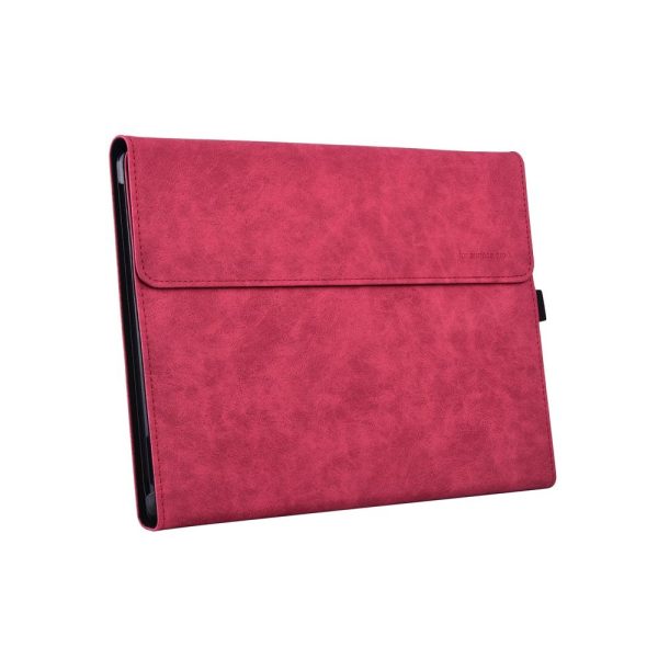 Rose Red Leather Tablet Case For Microsoft Surface Pro X - 13 Inch - Image 3