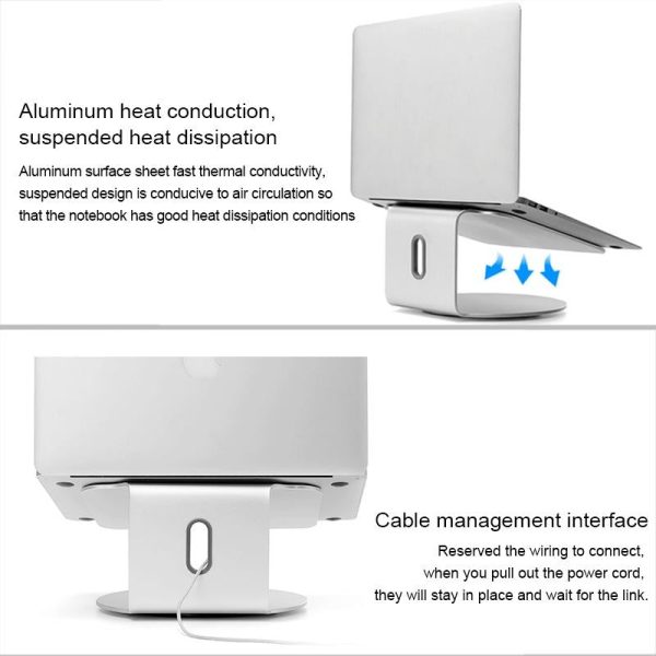 360 Degree Rotating Aluminum Laptop Stand - Efficient Cooling - Image 6