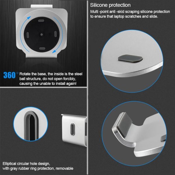 360 Degree Rotating Aluminum Laptop Stand - Efficient Cooling - Image 7