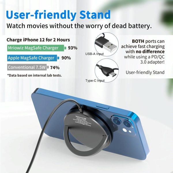 15W Desktop Magsafe Magnetic Wireless Charger With Usb C Cable - Image 5