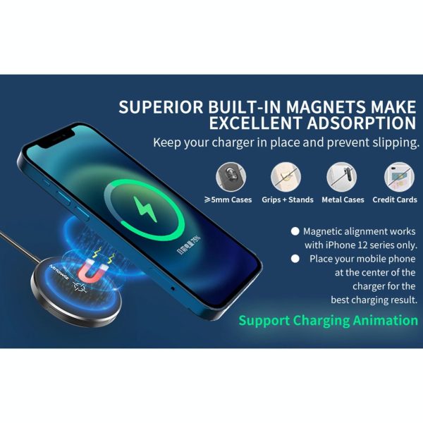 15W Desktop Magsafe Magnetic Wireless Charger With Usb C Cable - Image 7